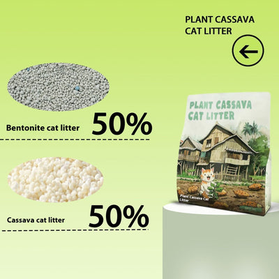 HKM-2273213 Bitter Cassava Cat Litter - Dust-Free, Deodorizing, 100% Natural, 1.25kg & 2kg Options