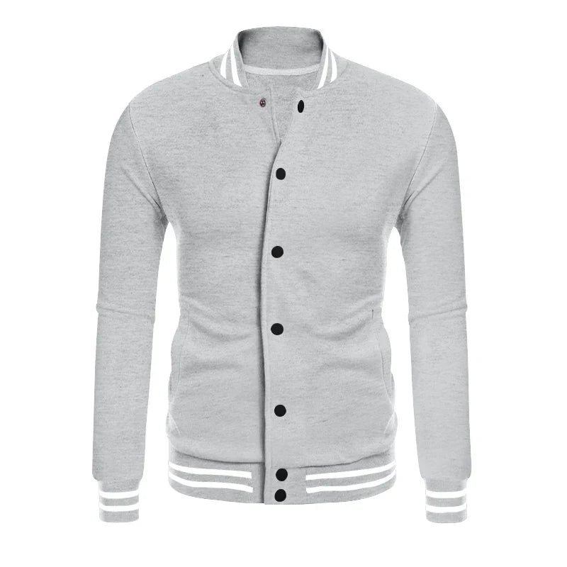 HKM-227411 Men's Customized Baseball Jacket Varsity Messenger With Buttoned Lapel Jacket Bombardment Lightweight Men's Jacket