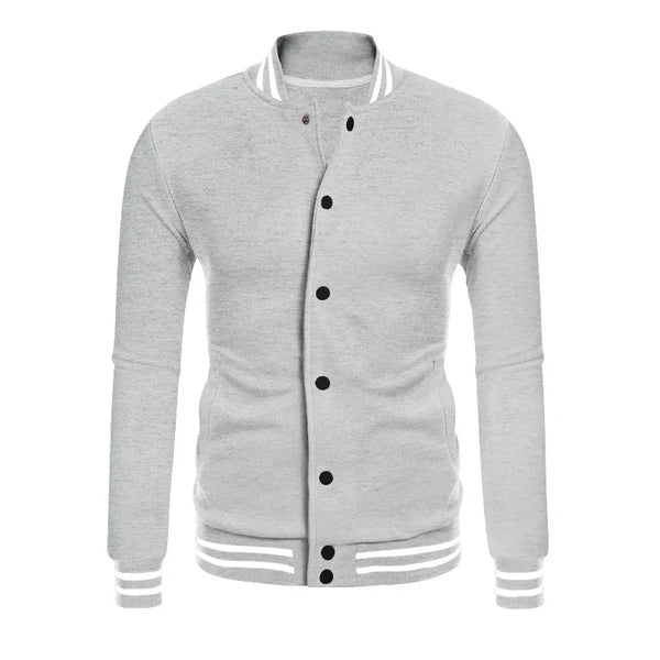 HKM-227411 Men's Customized Baseball Jacket Varsity Messenger With Buttoned Lapel Jacket Bombardment Lightweight Men's Jacket
