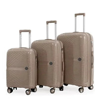 HKM-227411 PP Luggage Set - 3 Waterproof Hard Shell Travel Suitcases in 20'', 24'', and 28'' Sizes