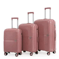 HKM-227411 PP Luggage Set - 3 Waterproof Hard Shell Travel Suitcases in 20'', 24'', and 28'' Sizes
