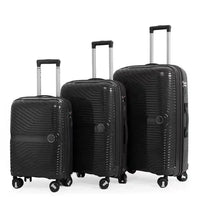 HKM-227411 PP Luggage Set - 3 Waterproof Hard Shell Travel Suitcases in 20'', 24'', and 28'' Sizes
