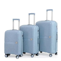 HKM-227411 PP Luggage Set - 3 Waterproof Hard Shell Travel Suitcases in 20'', 24'', and 28'' Sizes