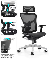 HKM-227475 Ergonomic Swivel Executive Desk Chair with Modern Design for Office Use