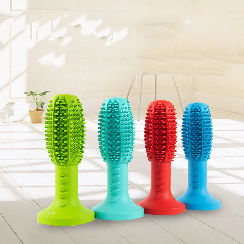 HKM-2278333 Durable Dog Toothbrush and Molar Cleaning Stick with Suction Cup for Tartar Removal and Interactive Play