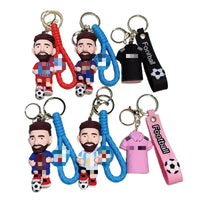 HKM-227859 3D PVC Cartoon Football Star Keychain Ring for Kids - Creative Car Toy Accessory
