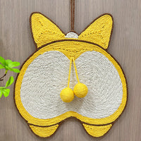 HKM-2280765 Sisal Cat Scratching Pad with Corgi Butt Design and Anti-slip Base, 37x40cm