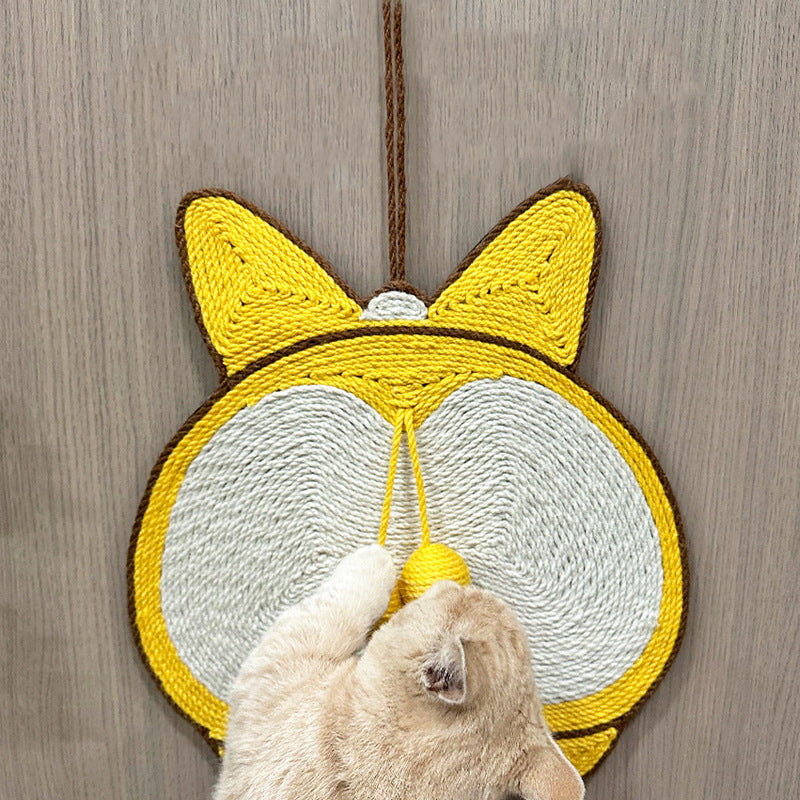 HKM-2280765 Sisal Cat Scratching Pad with Corgi Butt Design and Anti-slip Base, 37x40cm