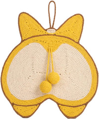 HKM-2280765 Sisal Cat Scratching Pad with Corgi Butt Design and Anti-slip Base, 37x40cm