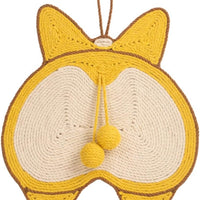 HKM-2280765 Sisal Cat Scratching Pad with Corgi Butt Design and Anti-slip Base, 37x40cm