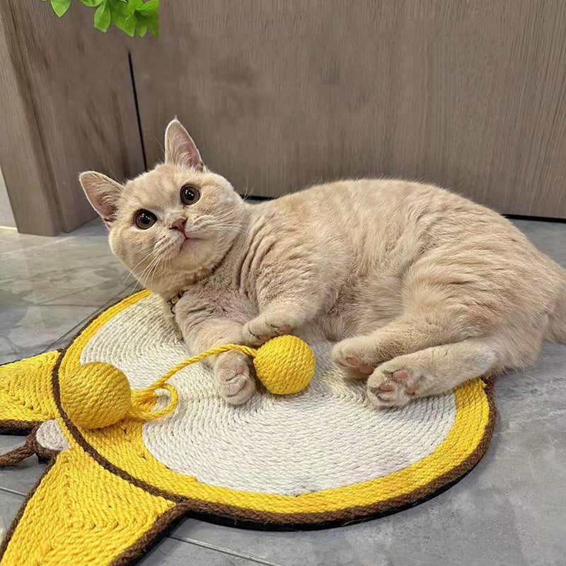 HKM-2280765 Sisal Cat Scratching Pad with Corgi Butt Design and Anti-slip Base, 37x40cm