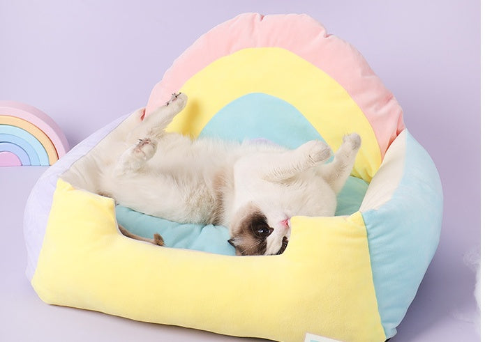 HKM-2281533 Universal Warm Fleece Pet Nest with Detachable Crystal Velvet Cover