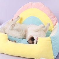 HKM-2281533 Universal Warm Fleece Pet Nest with Detachable Crystal Velvet Cover