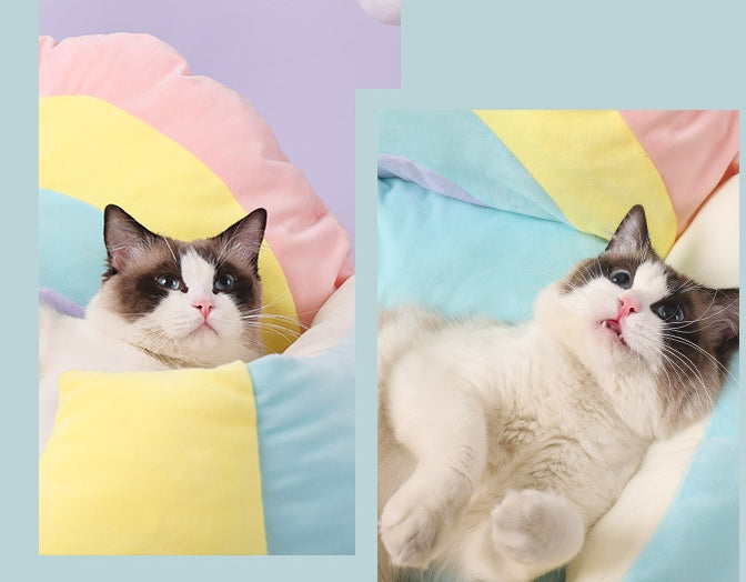 HKM-2281533 Universal Warm Fleece Pet Nest with Detachable Crystal Velvet Cover