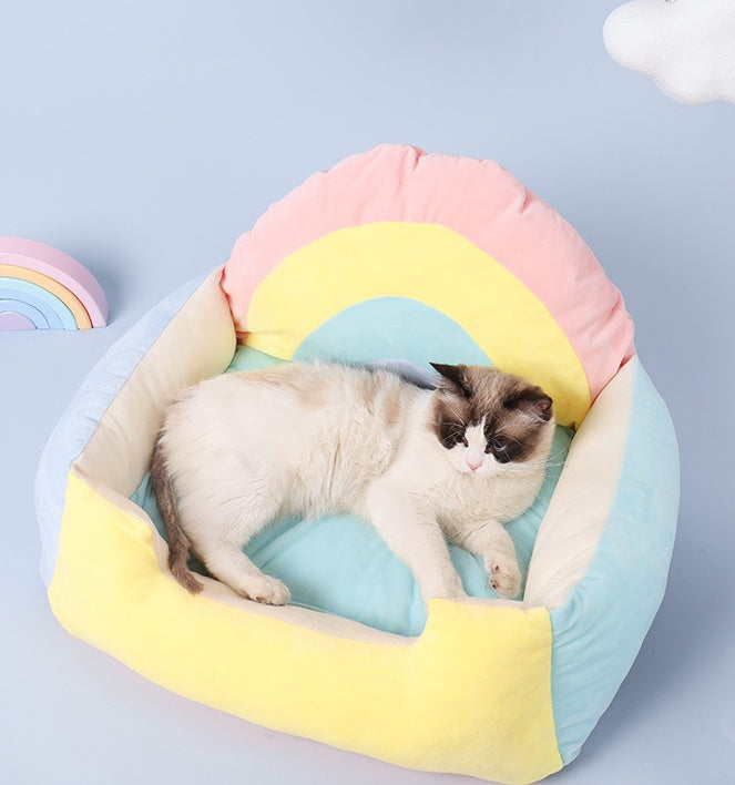HKM-2281533 Universal Warm Fleece Pet Nest with Detachable Crystal Velvet Cover