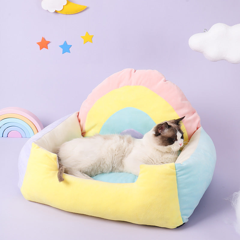 HKM-2281533 Universal Warm Fleece Pet Nest with Detachable Crystal Velvet Cover