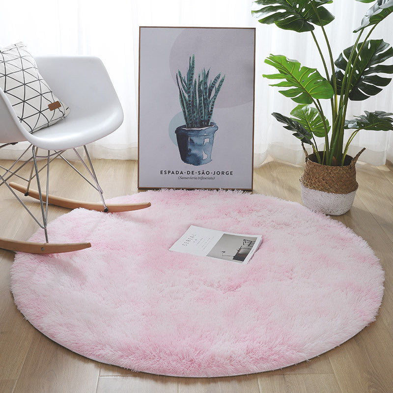 HKM-228179 Tie-Dyed Plush Round Cushion for Swivel Chairs – Soft, Non-Slip Floor Mat