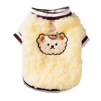 HKM-2282045 Cozy Fleece Dog Hoodie with Bear Pattern, Soft Pullover for Autumn and Winter - Various Sizes Available