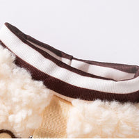 HKM-2282045 Cozy Fleece Dog Hoodie with Bear Pattern, Soft Pullover for Autumn and Winter - Various Sizes Available