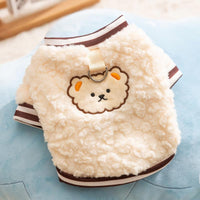 HKM-2282045 Cozy Fleece Dog Hoodie with Bear Pattern, Soft Pullover for Autumn and Winter - Various Sizes Available