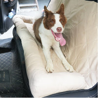 HKM-2282301 Rear Car Dog Bed Mat in Black and Khaki Cotton for Pet Comfort