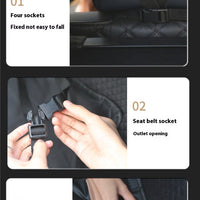HKM-2282301 Rear Car Dog Bed Mat in Black and Khaki Cotton for Pet Comfort