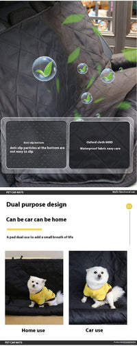 HKM-2282301 Rear Car Dog Bed Mat in Black and Khaki Cotton for Pet Comfort