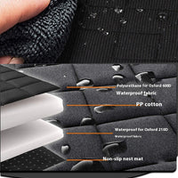 HKM-2282301 Rear Car Dog Bed Mat in Black and Khaki Cotton for Pet Comfort