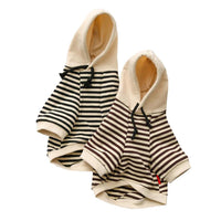 HKM-228243 Striped Hooded Terry Cotton Dog Sweater - Casual Parent-Child Pet Outfit for Small Dogs and Cats
