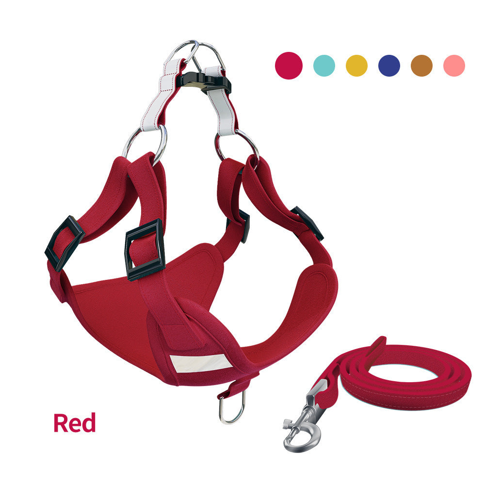 HKM-2282557 Reflective LED Dog Harness and Leash Set - Adjustable No-Pull Vest for Safety and Comfort