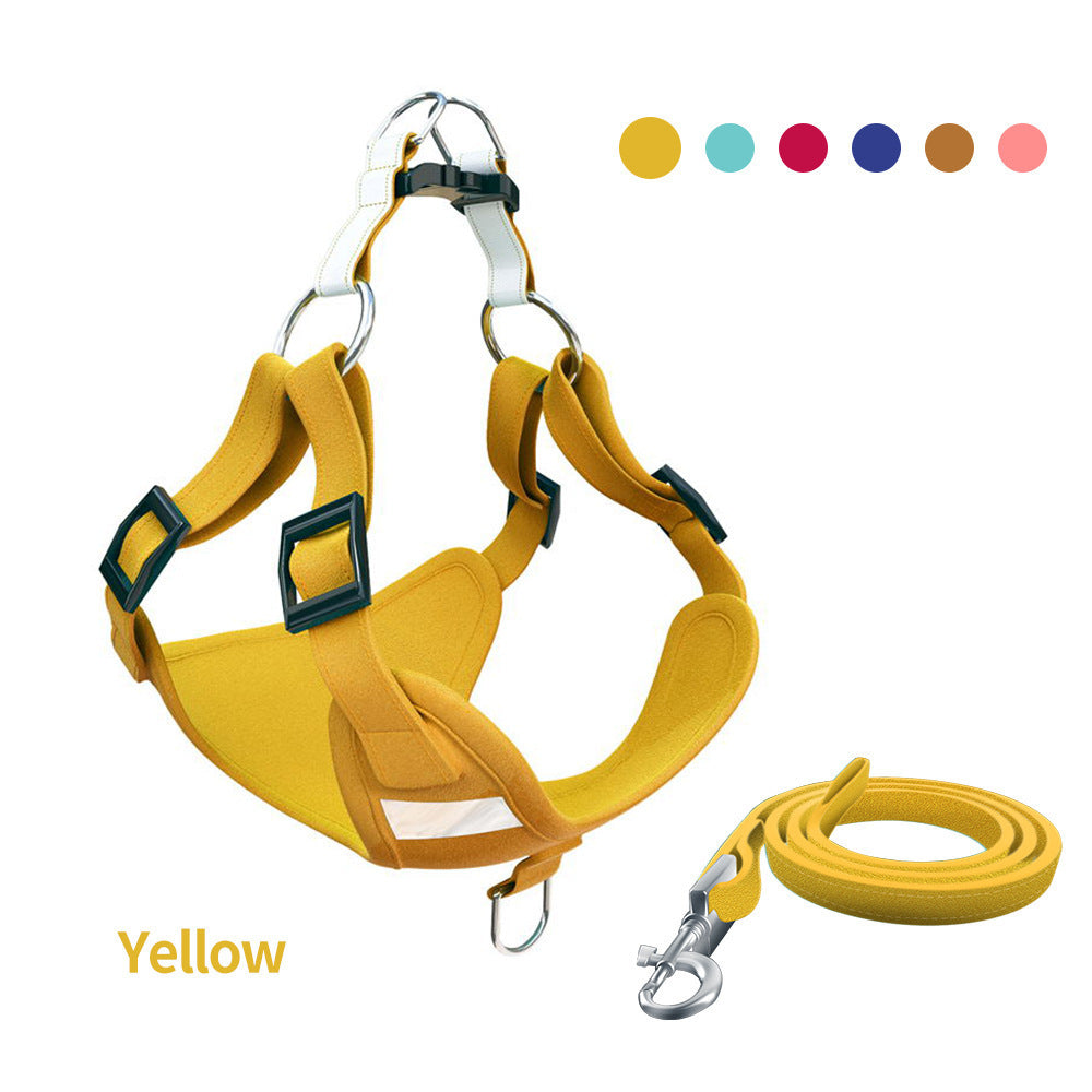 HKM-2282557 Reflective LED Dog Harness and Leash Set - Adjustable No-Pull Vest for Safety and Comfort