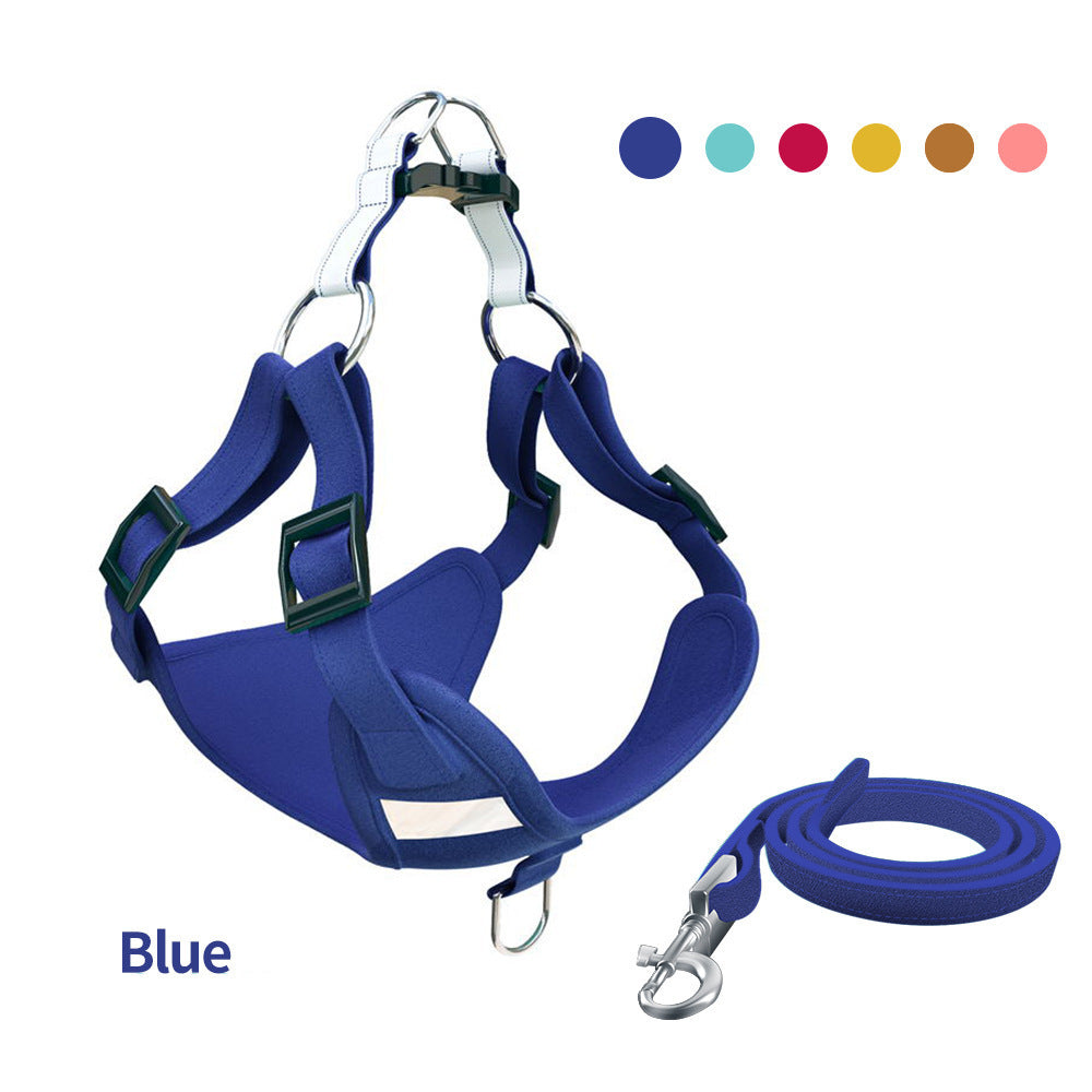 HKM-2282557 Reflective LED Dog Harness and Leash Set - Adjustable No-Pull Vest for Safety and Comfort