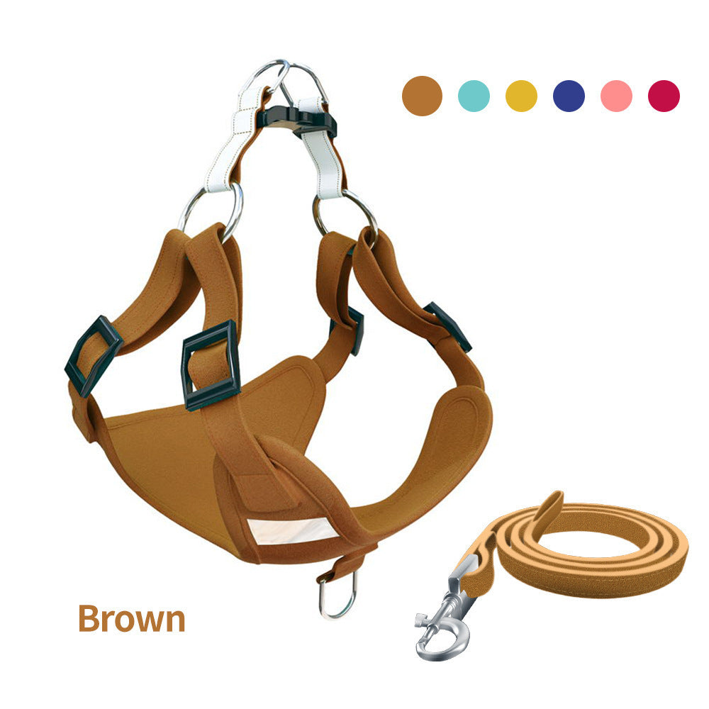 HKM-2282557 Reflective LED Dog Harness and Leash Set - Adjustable No-Pull Vest for Safety and Comfort