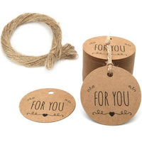 HKM-228307 Kraft Paper Round Labels – 3CM Diameter, Pack of 100