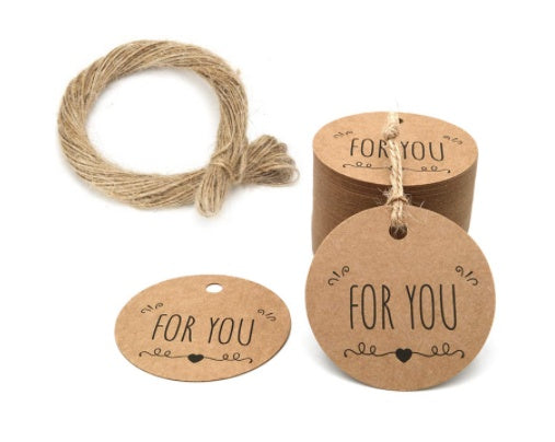 HKM-228307 Kraft Paper Round Labels – 3CM Diameter, Pack of 100