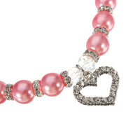 HKM-2285885 Elegant Imitation Pearl Pet Necklace with Alloy Pendant and Rhinestone Accents