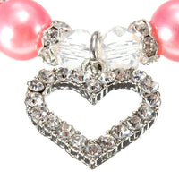 HKM-2285885 Elegant Imitation Pearl Pet Necklace with Alloy Pendant and Rhinestone Accents