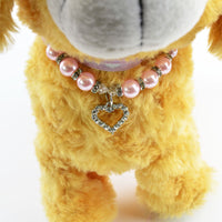 HKM-2285885 Elegant Imitation Pearl Pet Necklace with Alloy Pendant and Rhinestone Accents