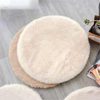 HKM-2287293 Soft Cat Litter Round Mat in White and Gray Velvet - 30CM, 40CM, 45CM Options