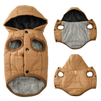 HKM-2287805 Brown Cotton-Padded Coat for Dogs - Casual Pet Clothing