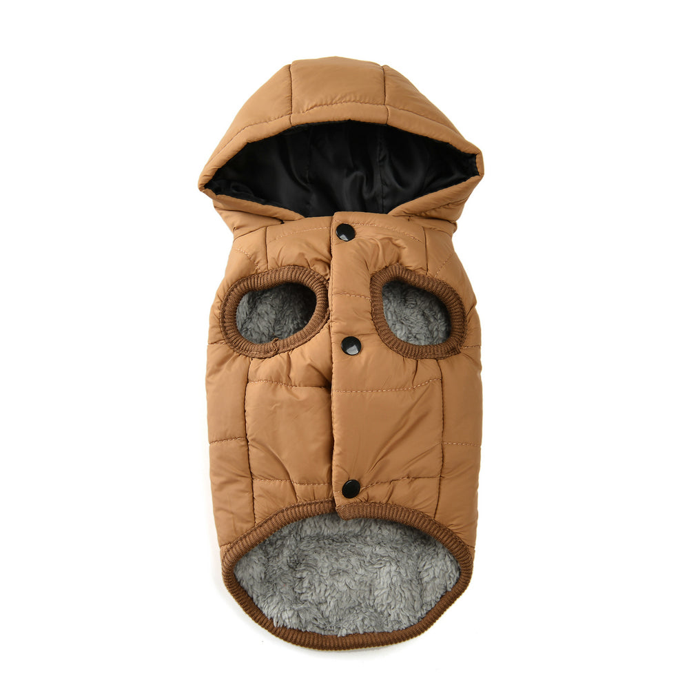 HKM-2287805 Brown Cotton-Padded Coat for Dogs - Casual Pet Clothing