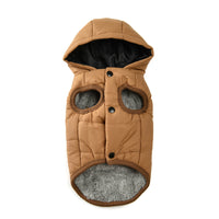 HKM-2287805 Brown Cotton-Padded Coat for Dogs - Casual Pet Clothing