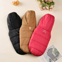 HKM-2287805 Brown Cotton-Padded Coat for Dogs - Casual Pet Clothing