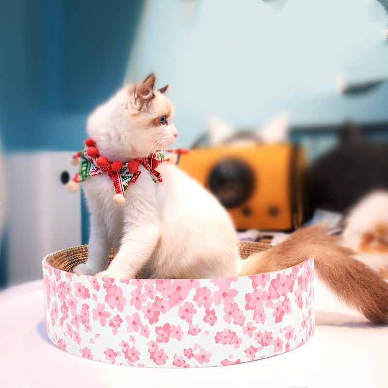 HKM-2289213 Large Round Corrugated Cat Scratcher with Waterproof Membrane and Eco-Friendly Design