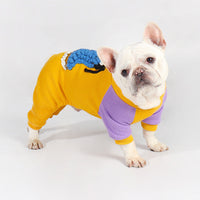 HKM-2289597 Plush Winter Pet Apparel for Small Dogs - Warm Cotton Four-Legged Clothes in Yellow