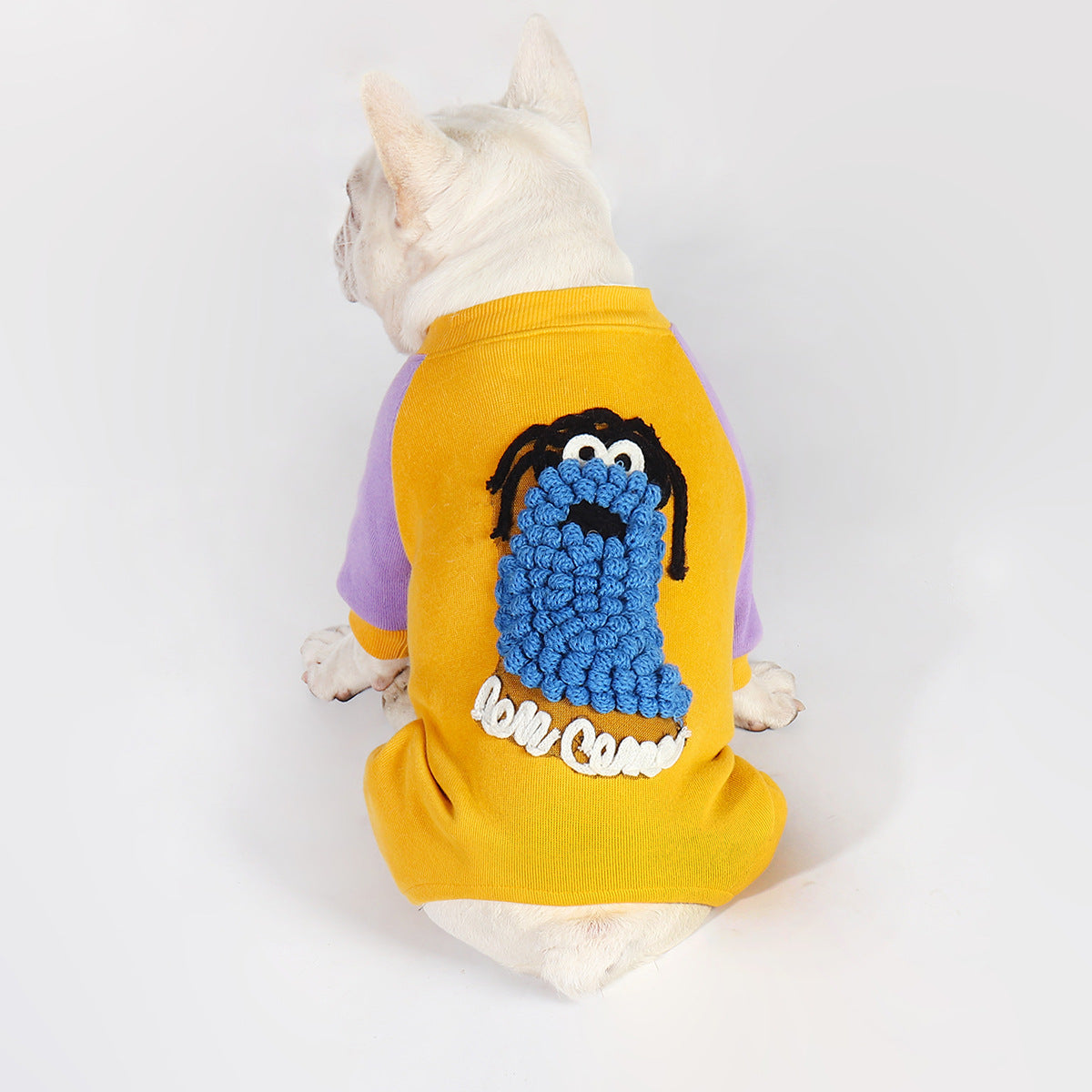 HKM-2289597 Plush Winter Pet Apparel for Small Dogs - Warm Cotton Four-Legged Clothes in Yellow