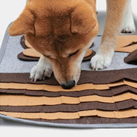 HKM-2289853 Felt Cloth Pet Food Container with Non-Slip Base - 58x58cm Dog Training Mat and Intellectual Toy