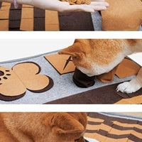HKM-2289853 Felt Cloth Pet Food Container with Non-Slip Base - 58x58cm Dog Training Mat and Intellectual Toy