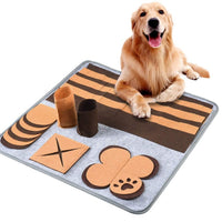 HKM-2289853 Felt Cloth Pet Food Container with Non-Slip Base - 58x58cm Dog Training Mat and Intellectual Toy