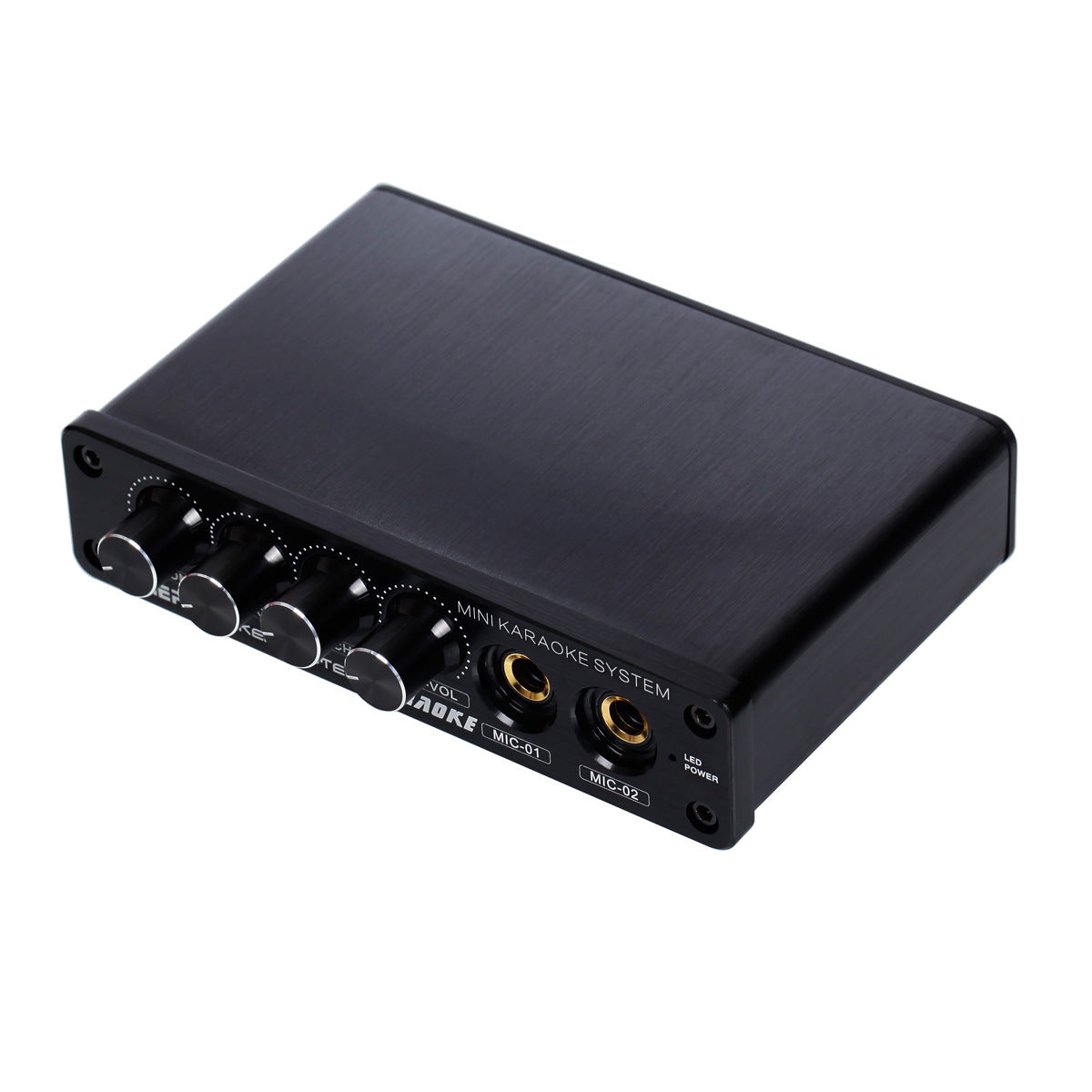 HKM-229011 Compact Karaoke Mixer with Reverb, Echo, and Dual Microphone Inputs for Recording